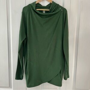 Womens Zuda Shoulder Drape Wrap forest Green Size L. Pockets
